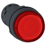Schneider Electric Моноблочная кнопка с подсветкой, пластик, красный, Ø22, встроенный светодиод, пружинный возврат, 230…240 V AC, 1 НО (арт. XB7NW34M1) в Перми фото